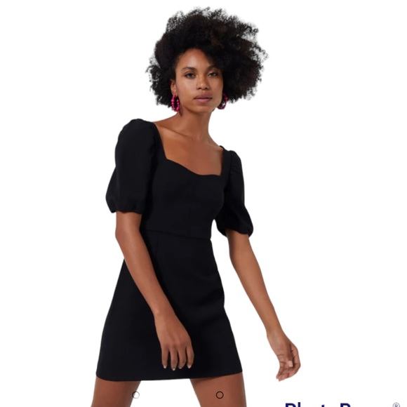 French Connection Dresses & Skirts - NWT French Connection Berina Whisper Puff Sleeve Mini Dress in Black Size 10